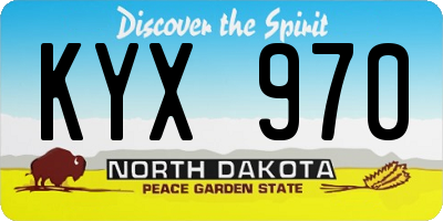 ND license plate KYX970