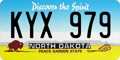 ND license plate KYX979