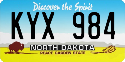 ND license plate KYX984