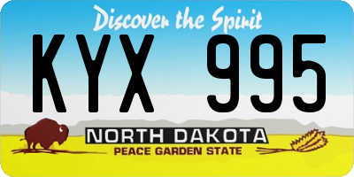 ND license plate KYX995