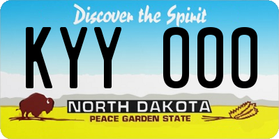 ND license plate KYY000