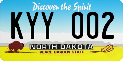 ND license plate KYY002