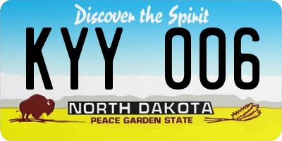 ND license plate KYY006