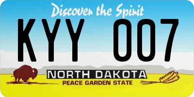 ND license plate KYY007