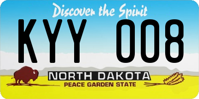 ND license plate KYY008