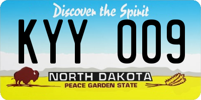 ND license plate KYY009