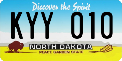ND license plate KYY010