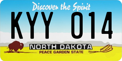 ND license plate KYY014