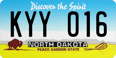 ND license plate KYY016