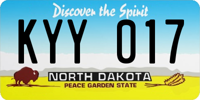 ND license plate KYY017
