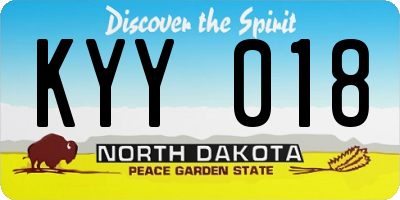 ND license plate KYY018