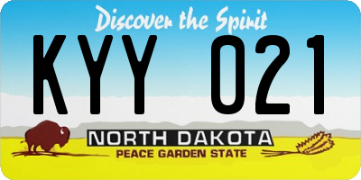 ND license plate KYY021
