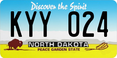 ND license plate KYY024