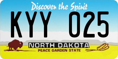 ND license plate KYY025
