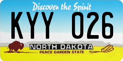 ND license plate KYY026