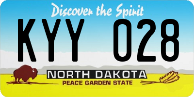 ND license plate KYY028