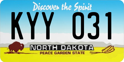ND license plate KYY031