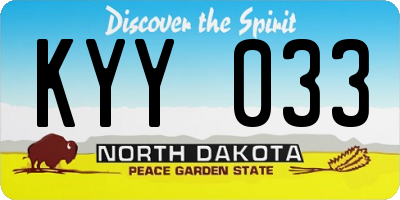 ND license plate KYY033