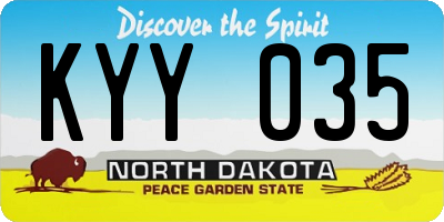 ND license plate KYY035