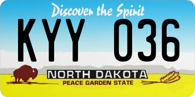 ND license plate KYY036