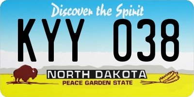 ND license plate KYY038