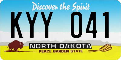 ND license plate KYY041