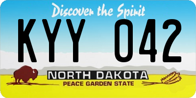 ND license plate KYY042