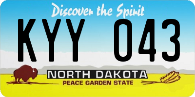 ND license plate KYY043