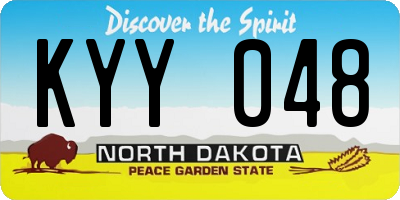 ND license plate KYY048