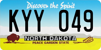 ND license plate KYY049