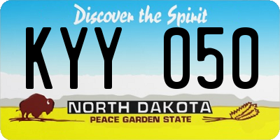 ND license plate KYY050