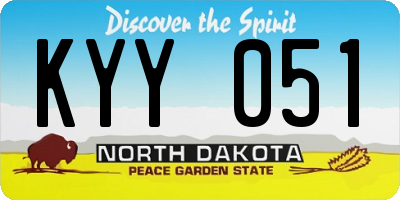 ND license plate KYY051