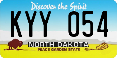 ND license plate KYY054