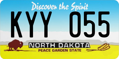 ND license plate KYY055