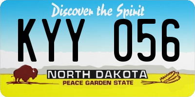 ND license plate KYY056