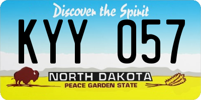 ND license plate KYY057