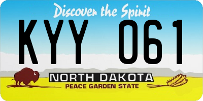 ND license plate KYY061