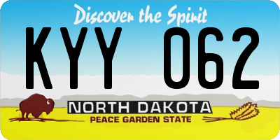 ND license plate KYY062