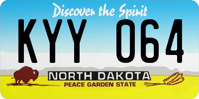 ND license plate KYY064