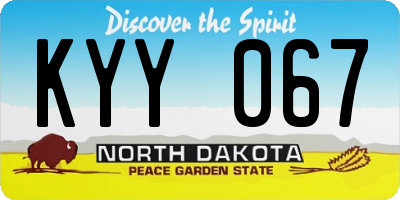 ND license plate KYY067