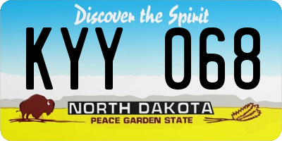 ND license plate KYY068