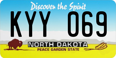 ND license plate KYY069