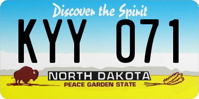 ND license plate KYY071