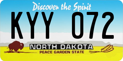 ND license plate KYY072