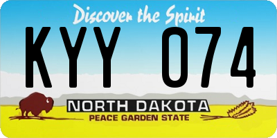 ND license plate KYY074