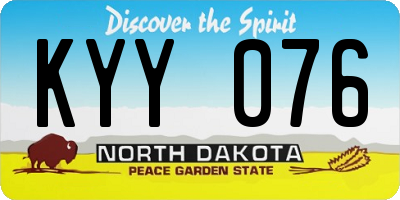 ND license plate KYY076