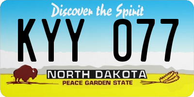 ND license plate KYY077