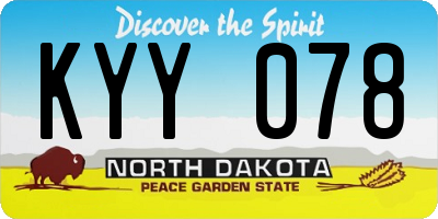 ND license plate KYY078