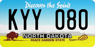 ND license plate KYY080