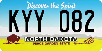 ND license plate KYY082